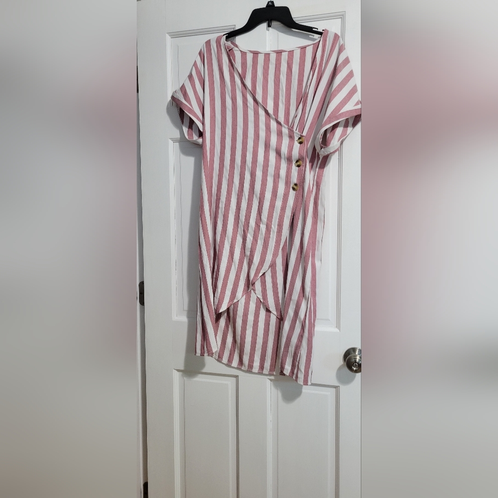 Stripped wrap dress